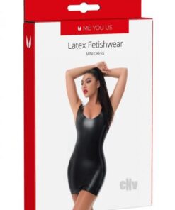 Myu Latex Mini Dress Sm Black