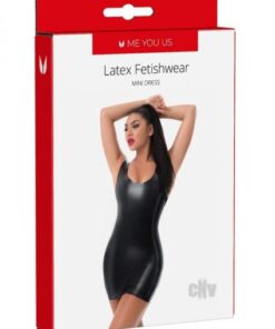 Myu Latex Mini Dress Md Black