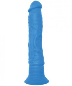 Neon Luv Touch Wall Banger Blue Vibrating Dildo