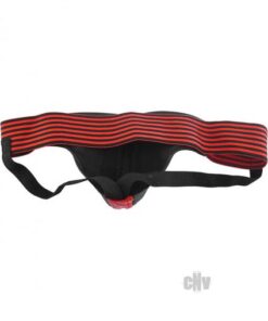 Rouge Leather Jockstrap Stripes Red Black