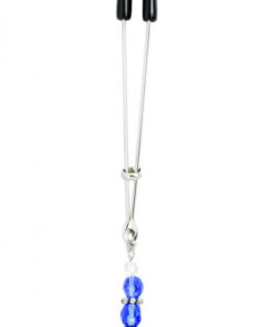 Beaded Clit Clamp With Tweezer Tip Blue