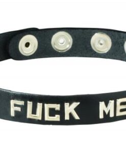 Wordband Collar Fuck Me - Black