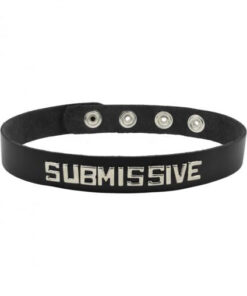 Wordband Collar - Submissive - Black