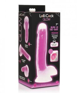 Curve Toys Lollicock 7" Glow In The Dark Silicone Dildo W/balls - Purple