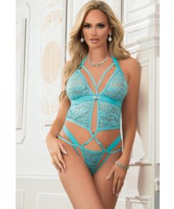 Cut Out Laced Halter Teddy Blue Dreamer O/s