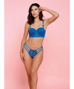 Anastasia Lace Bra & Thong Blue Lg