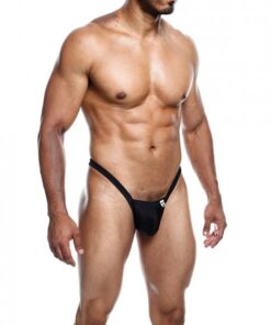 Male Basics Y Buns Thong Black Xl