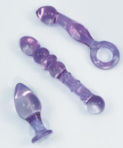 Nobu Glass Gems 3 Piece Set Purple