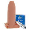 Deemun Penis Girth Enhancer Vibrating 6 Inches Beige