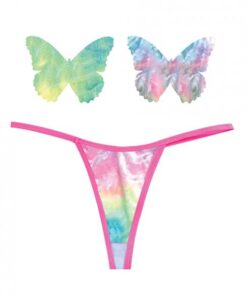 Neva Nude Naughty Knix Rainbow Sherbet Velvet G-string & Pasties - (color Varies) Multi  O/s