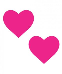 Neva Nude Temperature Reactive Heart Pasties - Neon Pink
