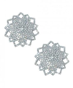 Neva Nude Ice Crystal Jewel Reusuable Silicone Nipple Pasties - Clear O/s
