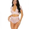 Stretch Lace Cami Set Pink Xxl