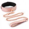 Spartacus Microfiber Collar & Leash Leather Lining Pink