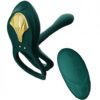 Zalo Bayek Vibrating Couples Ring W/remote - Turquoise Green