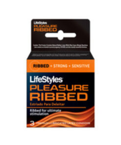 Lifestyles Condom Ribbed Pleasure Lubricated 3 Pack