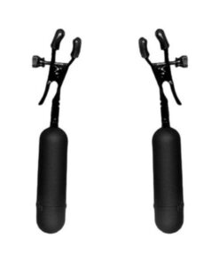 Cordless Vibrating Nipple Clamp Black Adjustable
