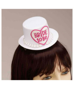 Bride To Be Mini Hat Hair clip Wht