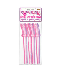 Bachelorette Party Pecker Straws Assorted Colors 10 Pack