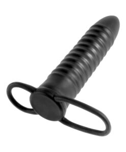 Fetish Fantasy Ribbed Double Trouble C Ring Black