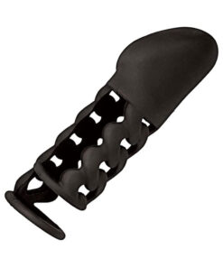 Mack Tuff Silicone Woven Penis Sheath 6in Black