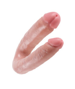 U Shaped Large Double Trouble Dildo - Beige