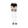 Athlete Thigh Hi W/3 Stripe Top O/s White/black