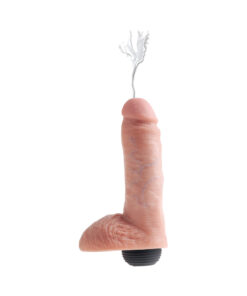 King Cock 8 inches Squirting C*ck Balls Beige