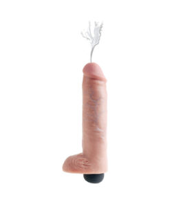 King Cock 10 inches Squirting Cock Balls Beige