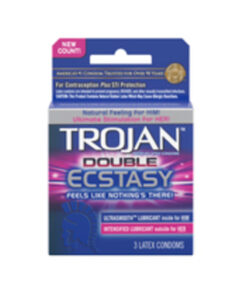 Trojan Double Ecstasy 3 Pack Latex Condoms