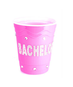 Bachelorette Pink Plastic Cup Clear Stones