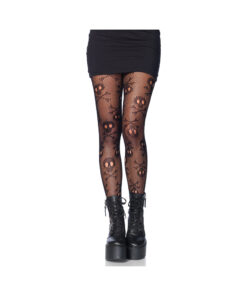 Pirate Booty Skull Net Pantyhose O/S Black