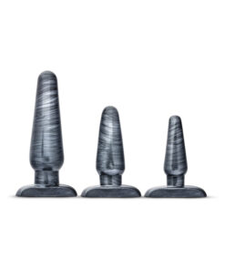 Jet Anal Trainer Kit Carbon Metallic Black 3 Butt Plugs