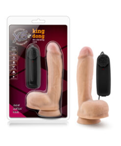 X5 Plus King Dong 8 Inches Vibrating Cock Vanilla Beige