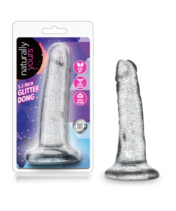 Naturally Yours - 5.5 Inch Glitter Dong - Sparkling Clear