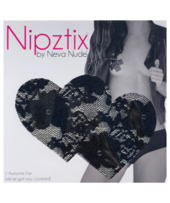 Neva Nude Pasty Heart Lace Black