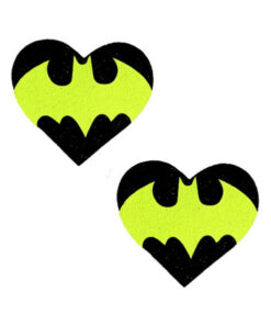Neva Nude Pasty Heart Neon Batman Signal Glitter Black
