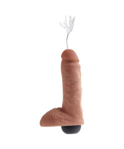 King Cock 8in Squirting Cock With Balls Tan