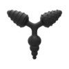 Wet Dreams Triple Play Ninja Triple Butt Plug With 3 Textured Surfaces Black