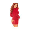 Brushed Rib Romper Long Johns With Cheeky Snap Closure Back Flap. Red X-large