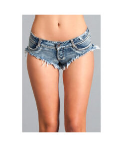 Sexy Cut Off Low Waist Denim Jeans Shorts Mini Hot Pants Medium Blue