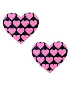 Neva Nude Pasty Hearts On Heart Uv Ne Pink/black