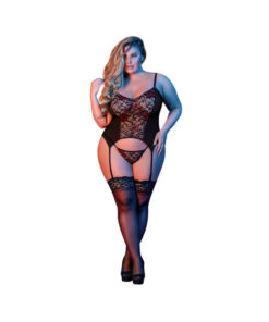 Magic Silk Sexy Time Merry Widow & G-set Black Queen Size