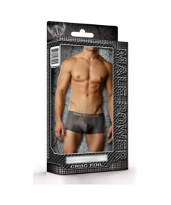 Male Power Croc Foil Mini Pouch Short Grey Med