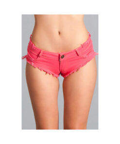 Sexy Cut Off Low Waist Denim Booty Shorts Hot Pink Small