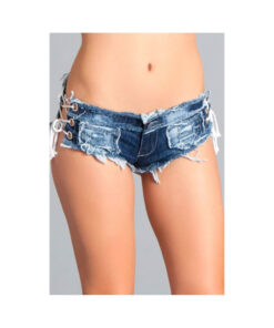 Denim Short W/ Ties Small