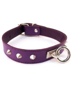 O-Ring Studded Thin Collar - PURPLE