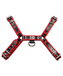 O.t.h Leather Harness - Black With Red Piping Size Large