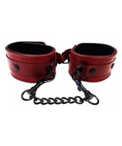 Leather Wrist Cuffs Burgunday & Black Accessories