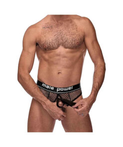 MP Cock Pit Net Cock Ring Thong Blk SM
